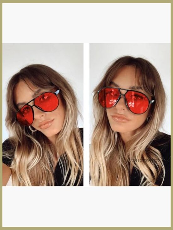 Retro Aviator Sunglasses Oversized Square Frame UV Protection main image 4